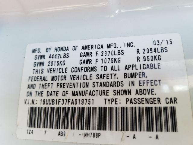2015 ACURA TLX 19UUB1F37FA019751