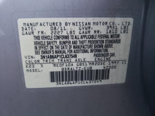 2012 NISSAN SENTRA 2.0 3N1AB6AP1CL637549