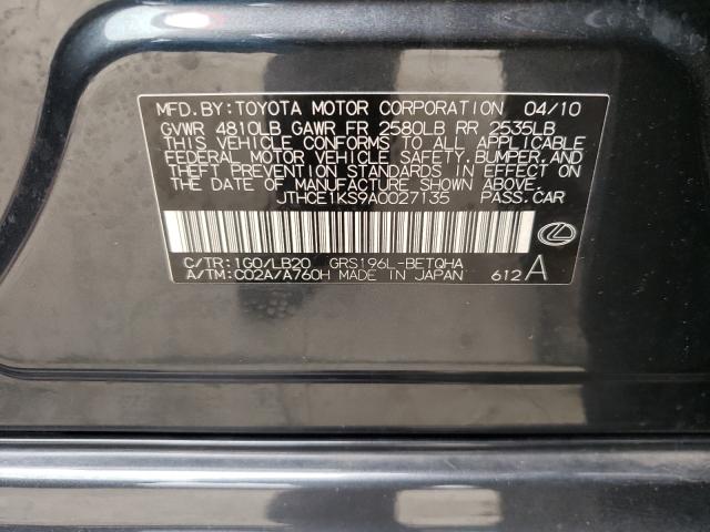 2010 LEXUS GS 350 JTHCE1KS9A0027135