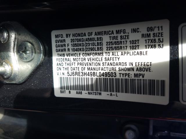 2011 HONDA CR-V SE 5J6RE3H49BL049503