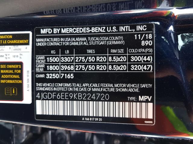 2019 MERCEDES-BENZ GLS 450 4M 4JGDF6EE9KB224720