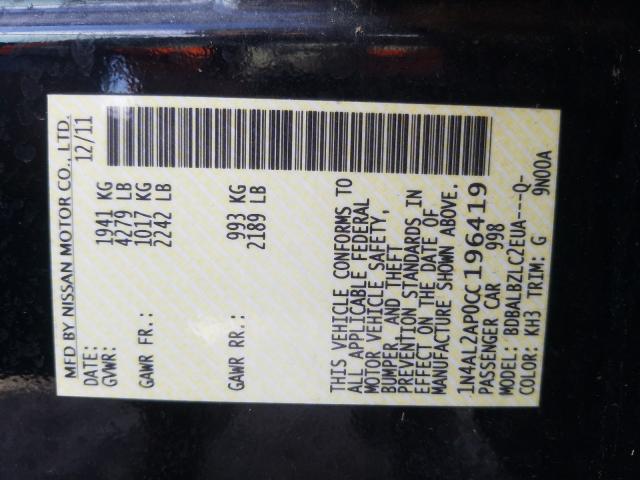 2012 NISSAN ALTIMA BAS 1N4AL2AP0CC196419