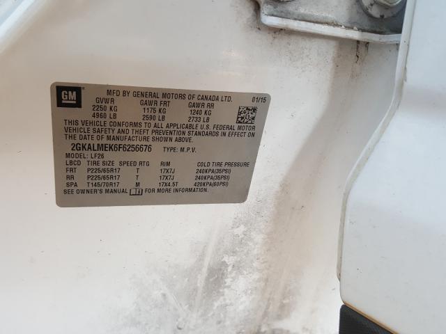 2015 GMC TERRAIN SL 2GKALMEK6F6256676