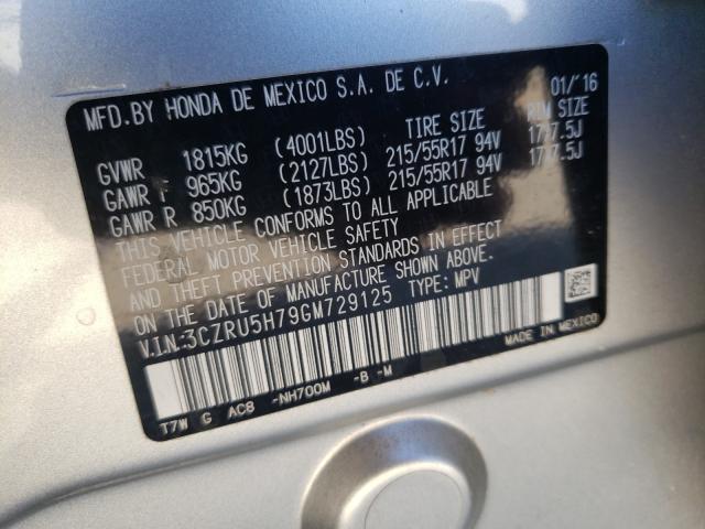 2016 HONDA HR-V EXL 3CZRU5H79GM729125