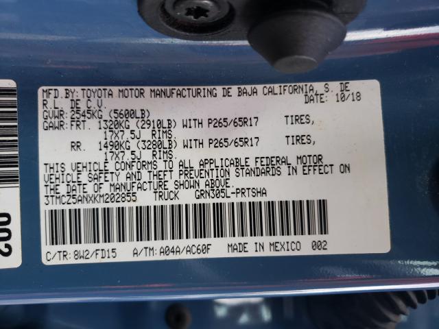 2019 TOYOTA TACOMA DOU 3TMCZ5ANXKM202855