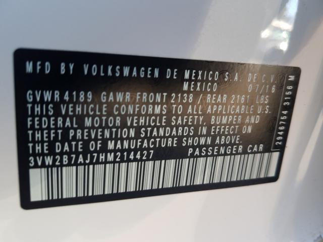 2017 VOLKSWAGEN JETTA S 3VW2B7AJ7HM214427