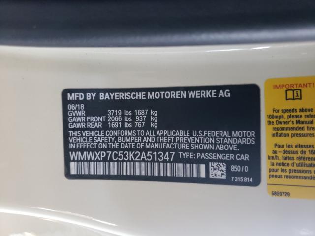 2019 MINI COOPER S WMWXP7C53K2A51347