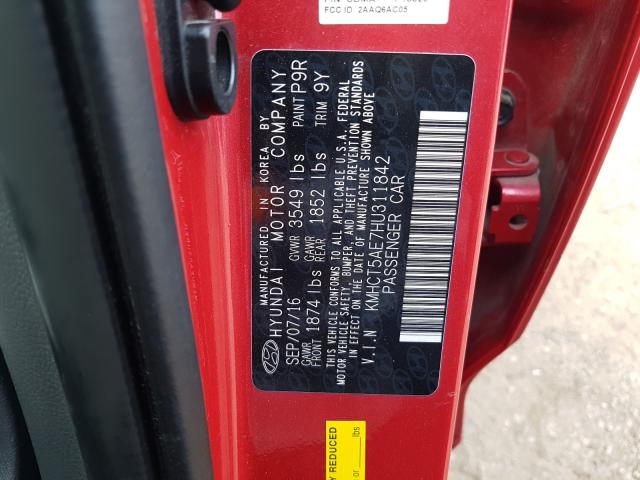 2017 HYUNDAI ACCENT KMHCT5AE7HU311842