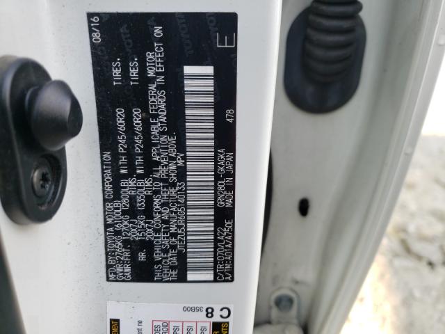 2016 TOYOTA 4RUNNER SR JTEZU5JR6G5140133