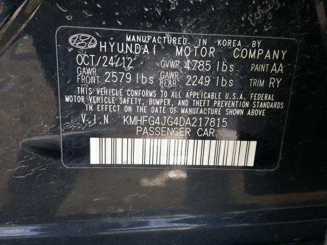 2013 HYUNDAI AZERA KMHFG4JG4DA217815