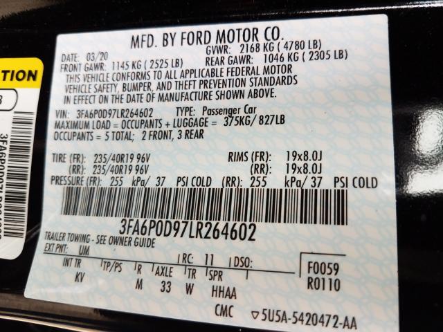 2020 FORD FUSION TIT 3FA6P0D97LR264602