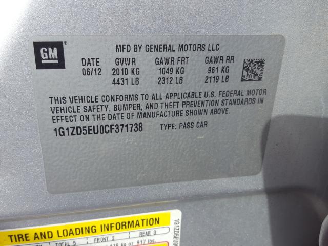 2012 CHEVROLET MALIBU 2LT 1G1ZD5EU0CF371738
