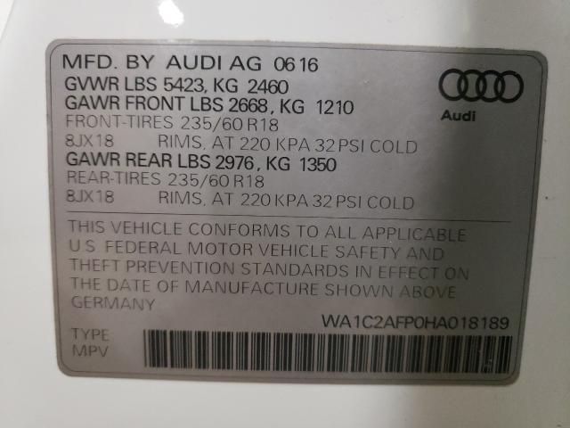 VIN WA1C2AFP0HA018189 2017 Audi Q5, Premium no.10