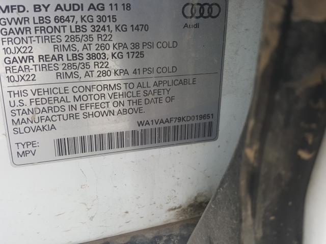 VIN WA1VAAF79KD019651 2019 Audi Q7, Prestige no.10