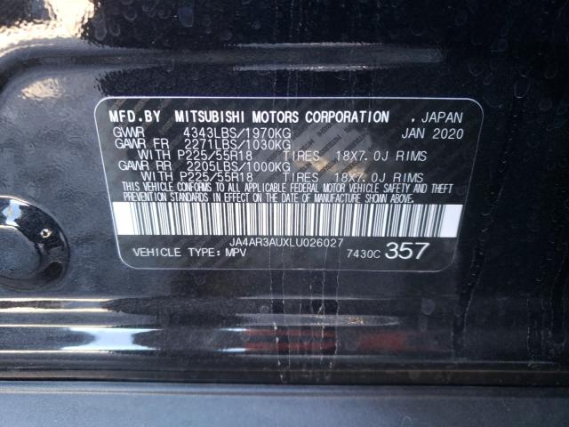2020 MITSUBISHI OUTLANDER JA4AR3AUXLU026027