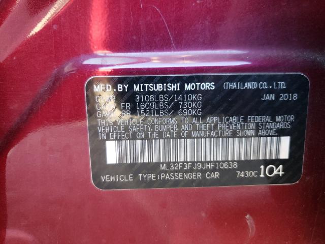 2018 MITSUBISHI MIRAGE G4 ML32F3FJ9JHF10638