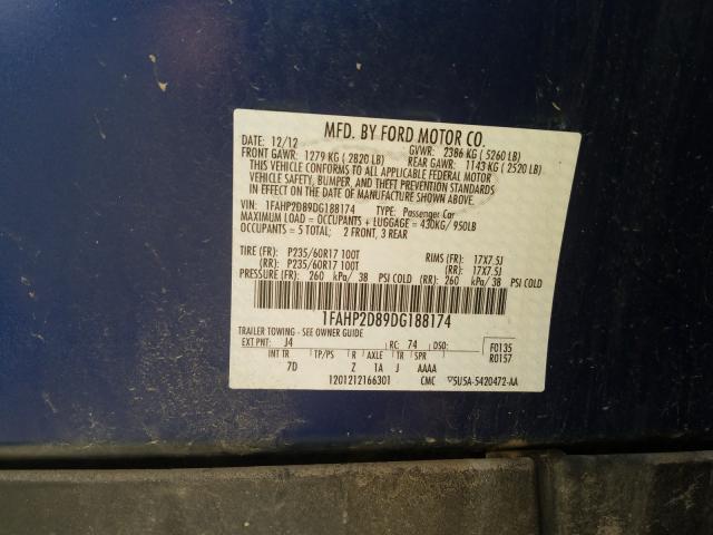 2013 FORD TAURUS SE 1FAHP2D89DG188174