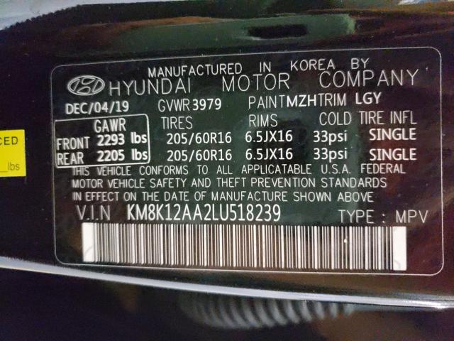 2020 HYUNDAI KONA SE KM8K12AA2LU518239