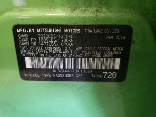 2014 MITSUBISHI MIRAGE ES ML32A4HJ0EH018228