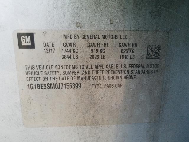 2018 CHEVROLET CRUZE LT 1G1BE5SM0J7156399