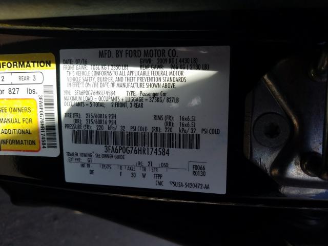 2017 FORD FUSION S 3FA6P0G76HR174584