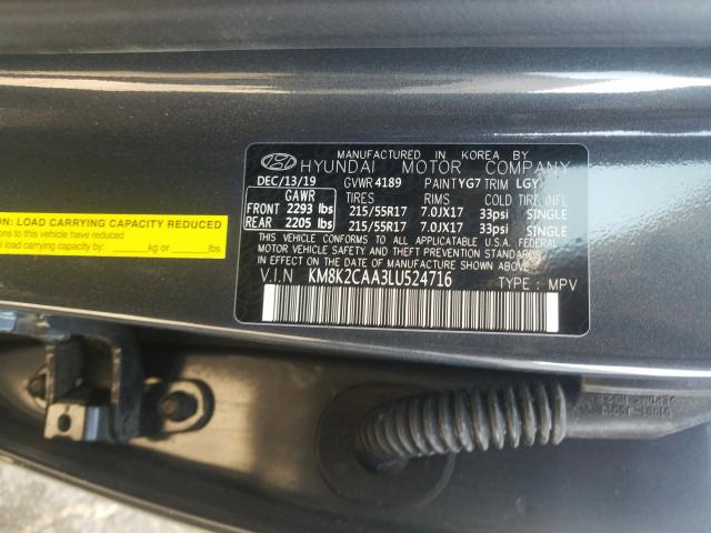 2020 HYUNDAI KONA SEL KM8K2CAA3LU524716