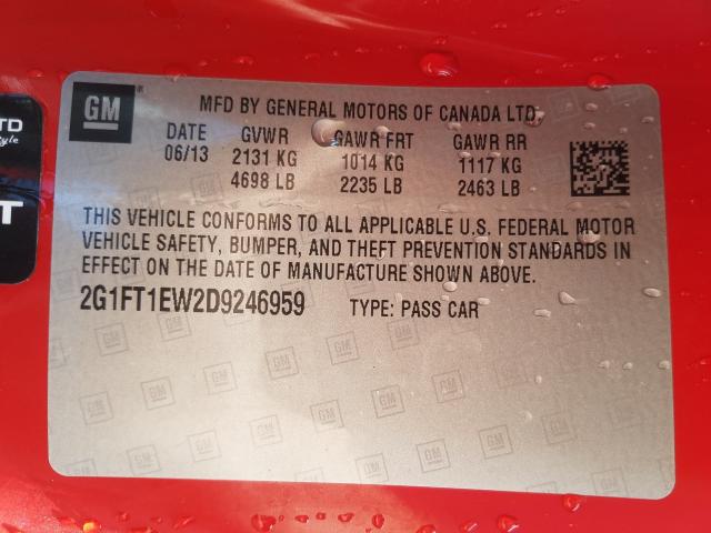 2013 CHEVROLET CAMARO 2SS 2G1FT1EW2D9246959
