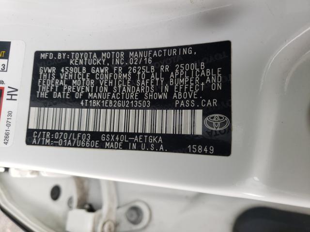 2016 TOYOTA AVALON XLE - 4T1BK1EB2GU213503