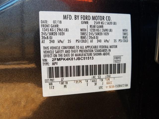 2018 FORD EDGE TITAN 2FMPK4K81JBC51513