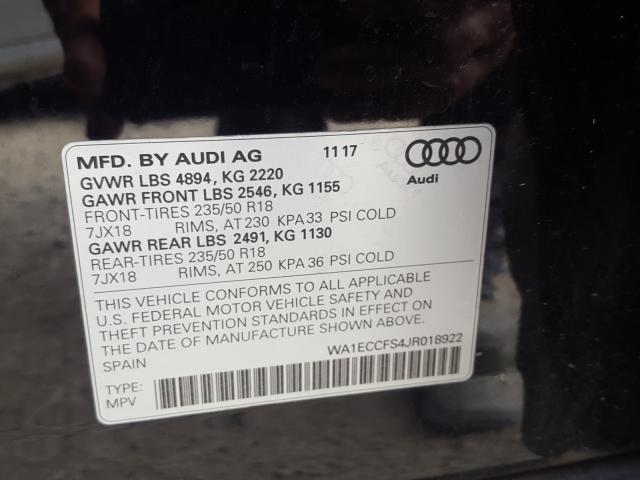 2018 AUDI Q3 PREMIUM WA1ECCFS4JR018922