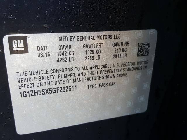 2016 CHEVROLET MALIBU PRE 1G1ZH5SX5GF252611