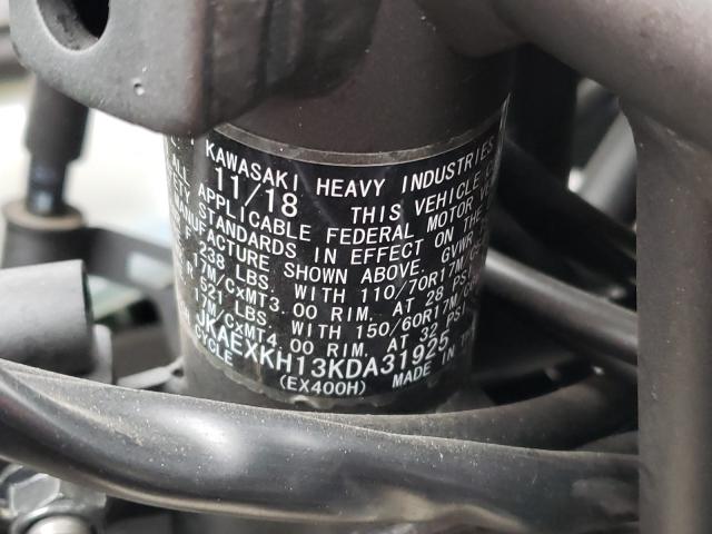 2019 KAWASAKI EX400 JKAEXKH13KDA31925