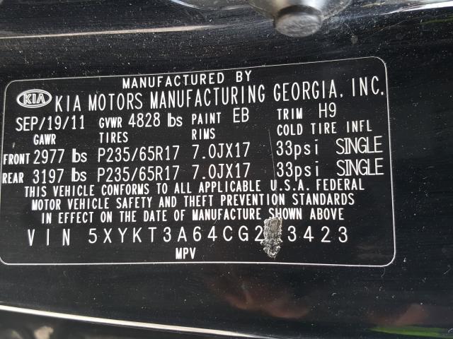 2012 KIA SORENTO BA 5XYKT3A64CG253423
