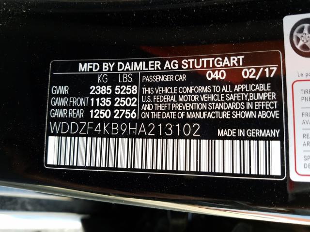 2017 MERCEDES-BENZ E WDDZF4KB9HA213102