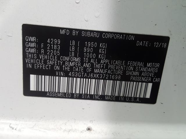 2019 SUBARU IMPREZA SP 4S3GTAJ6XK3721698