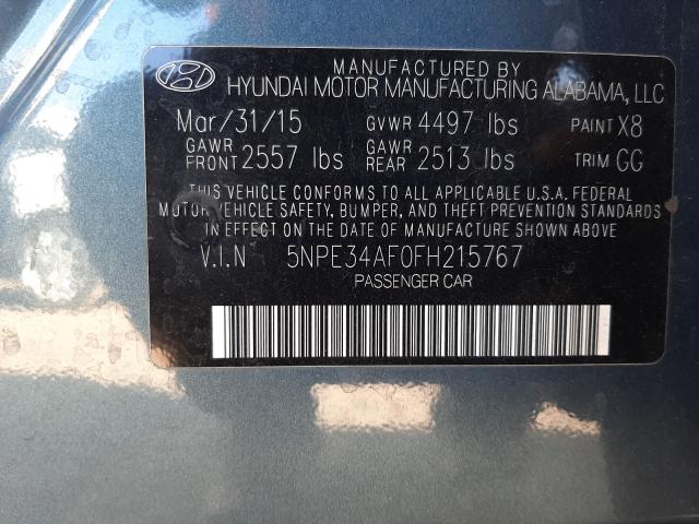 2015 HYUNDAI SONATA SPO 5NPE34AF0FH215767