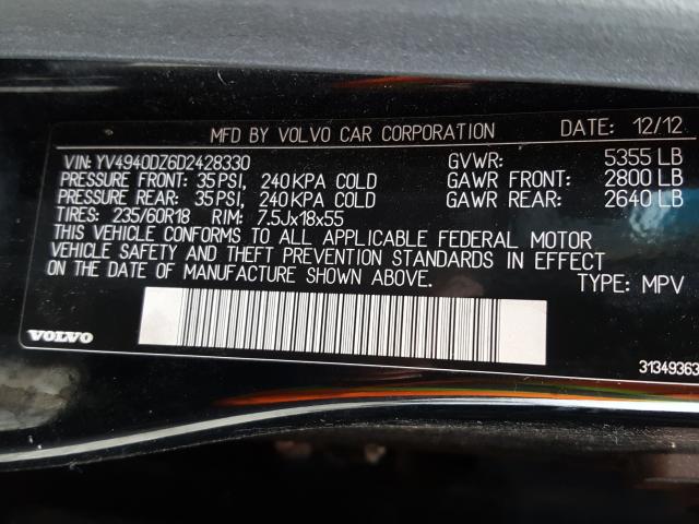 2013 VOLVO XC60 3.2 YV4940DZ6D2428330