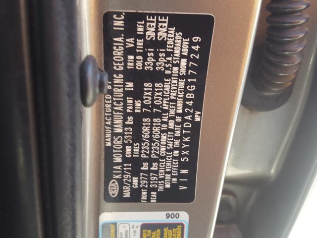 2011 KIA SORENTO 5XYKTDA24BG177249