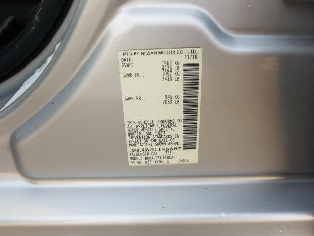 2019 NISSAN ALTIMA S 1N4BL4BV2KC148867