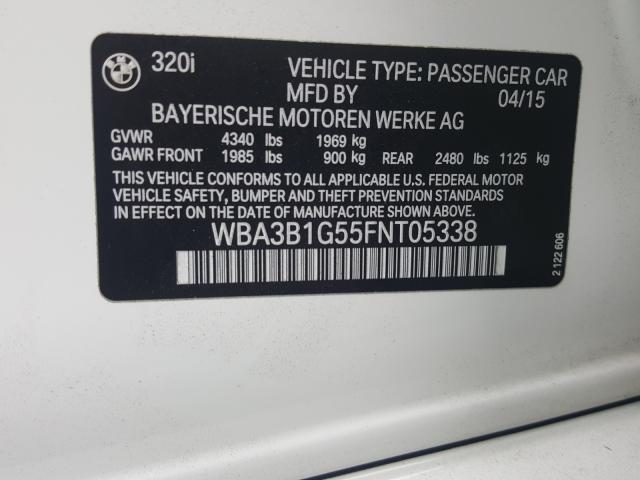2015 BMW 320 I WBA3B1G55FNT05338