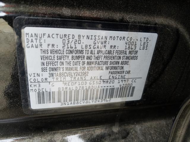 2020 NISSAN SENTRA SV 3N1AB8CV8LY243962