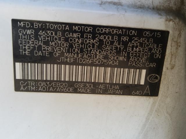 2015 LEXUS IS 250 JTHBF1D26F5075904