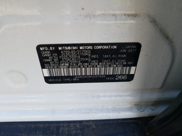2017 MITSUBISHI OUTLANDER JA4AD2A39HZ057649