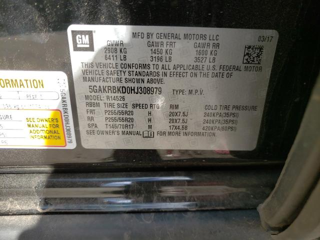2017 BUICK ENCLAVE 5GAKRBKD0HJ308979