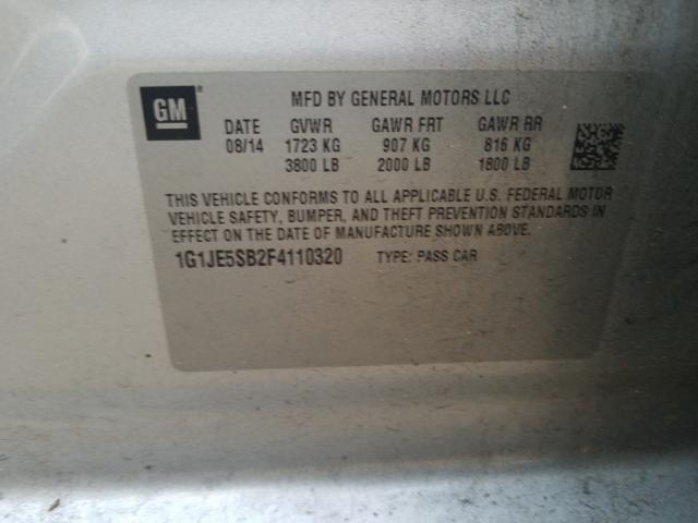 2015 CHEVROLET SONIC LTZ 1G1JE5SB2F4110320