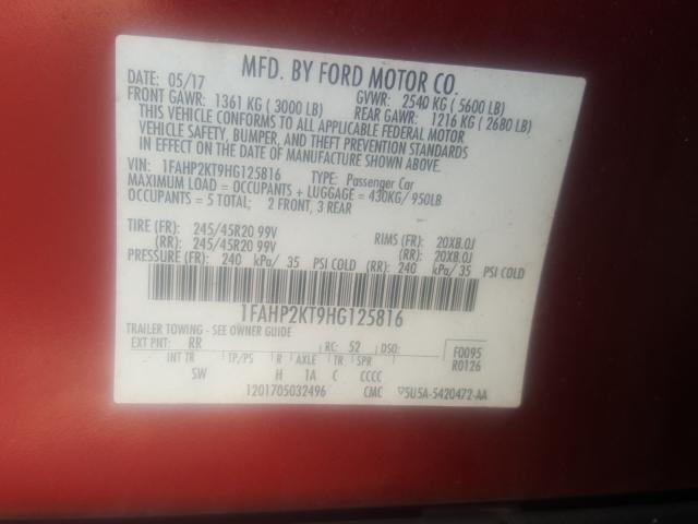 2017 FORD TAURUS SHO 1FAHP2KT9HG125816