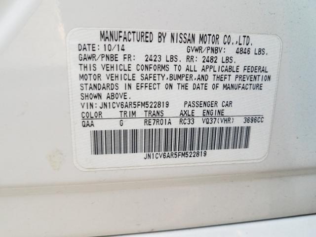 2015 INFINITI Q40 JN1CV6AR5FM522819