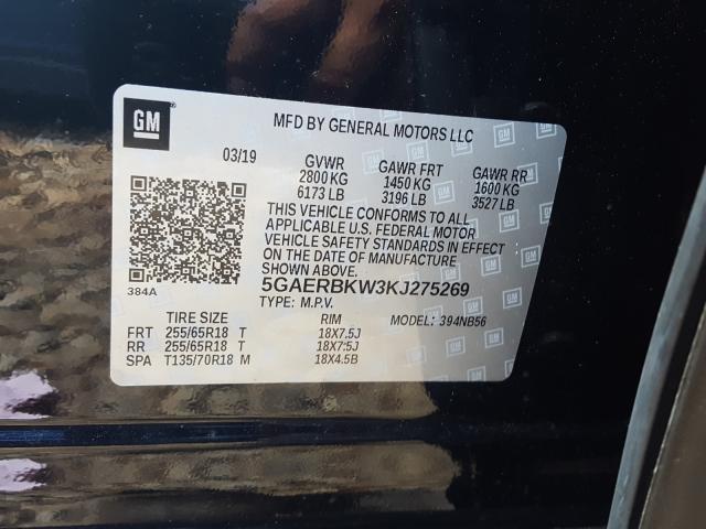 2019 BUICK ENCLAVE ES 5GAERBKW3KJ275269
