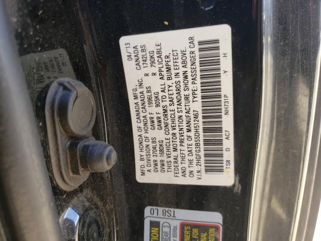 2013 HONDA CIVIC LX 2HGFG3B55DH512467
