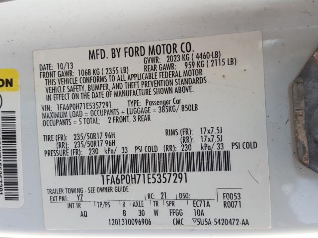 2014 FORD FUSION SE 1FA6P0H71E5357291